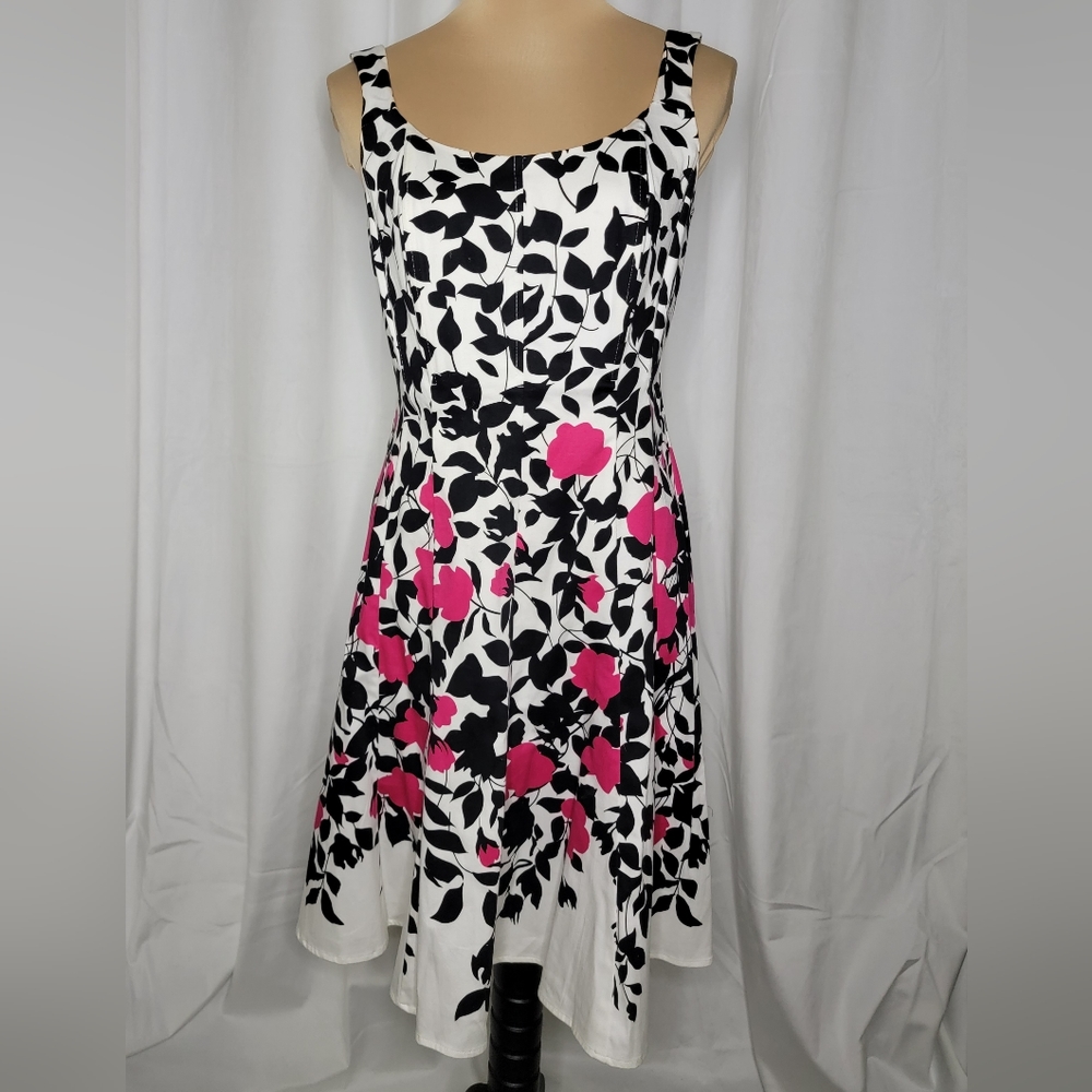 Nine West Fit and Flare Sleeveless Floral Summer Dress